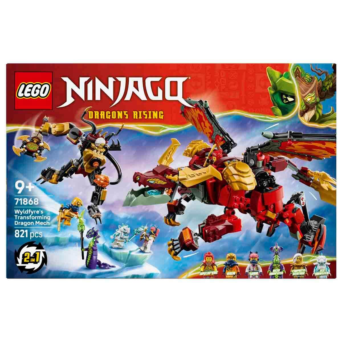 LEGO NINJAGO Wyldfyres Dragon Mech - 2-in-1 ninja action figure with Empress Beatrix's mech and 6 minifigures - birthday gift idea for boys aged 9 and up and fans - 71868