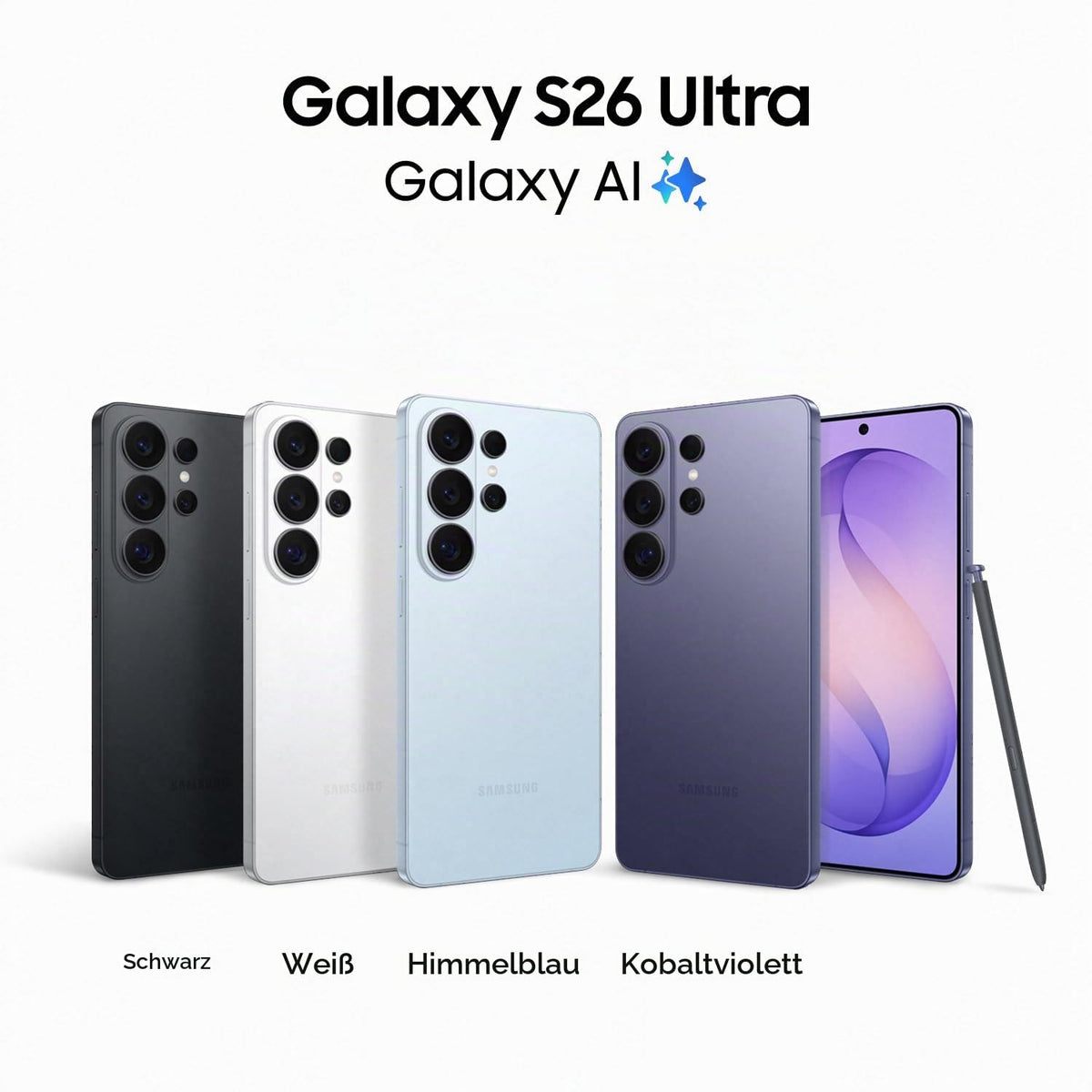 Samsung Galaxy S26 Ultra AI smartphone with Galaxy AI, no contract, Android, privacy display, 12 GB RAM, 1 TB storage, black, 3 year manufacturer's warranty, incl. Galaxy Buds 4 Pro Black - F-MS948BZVGAMZ