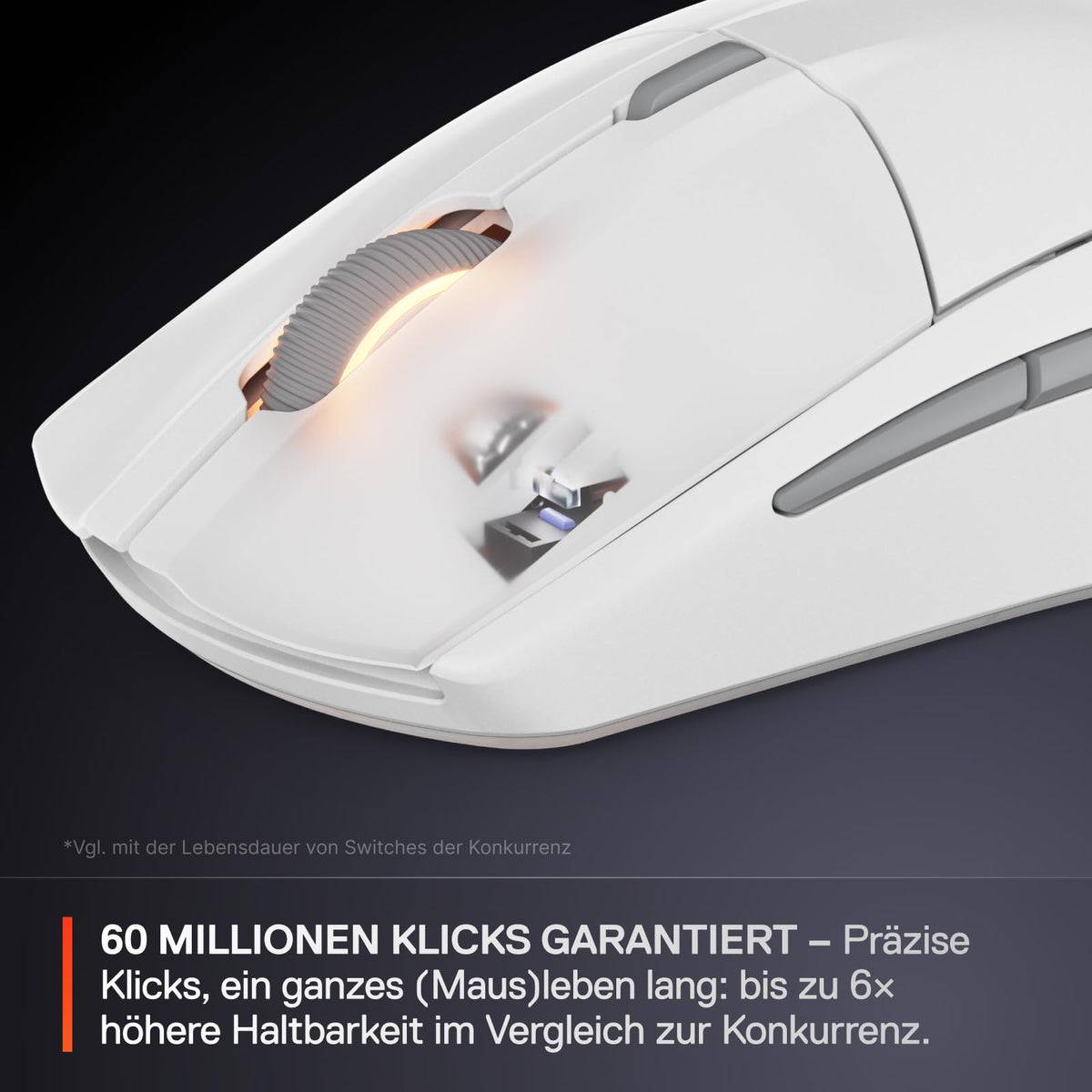 SteelSeries Rival 3 Wireless Gen 2 Gaming Mouse – 2.4 GHz and Bluetooth – 18,000 DPI TrueMove Air Optical Sensor – 60 Million Clicks Guaranteed – Ultra-Lightweight – PTFE Glide Feet - White - 62524