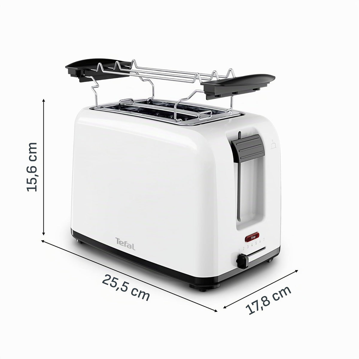 Tefal Vita Double Slot Toaster, with Bun Warmer, Extra Wide Slots - TT1A21E0