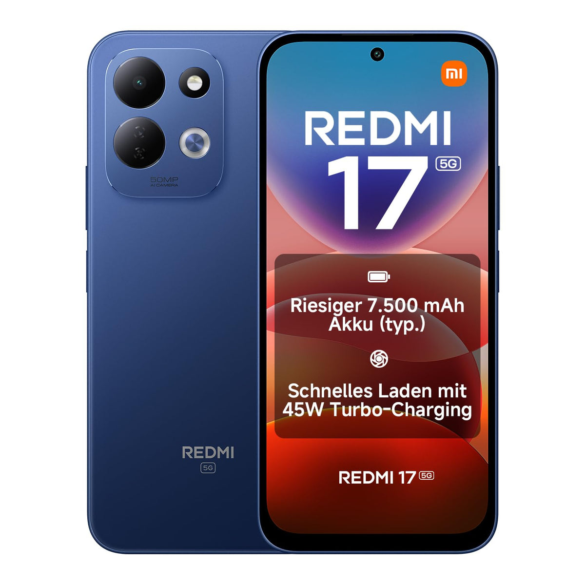 Xiaomi REDMI 17 5G, Smartphone 4+128 GB, Albastru, 7500mAh Akku, 45W Încărcare
