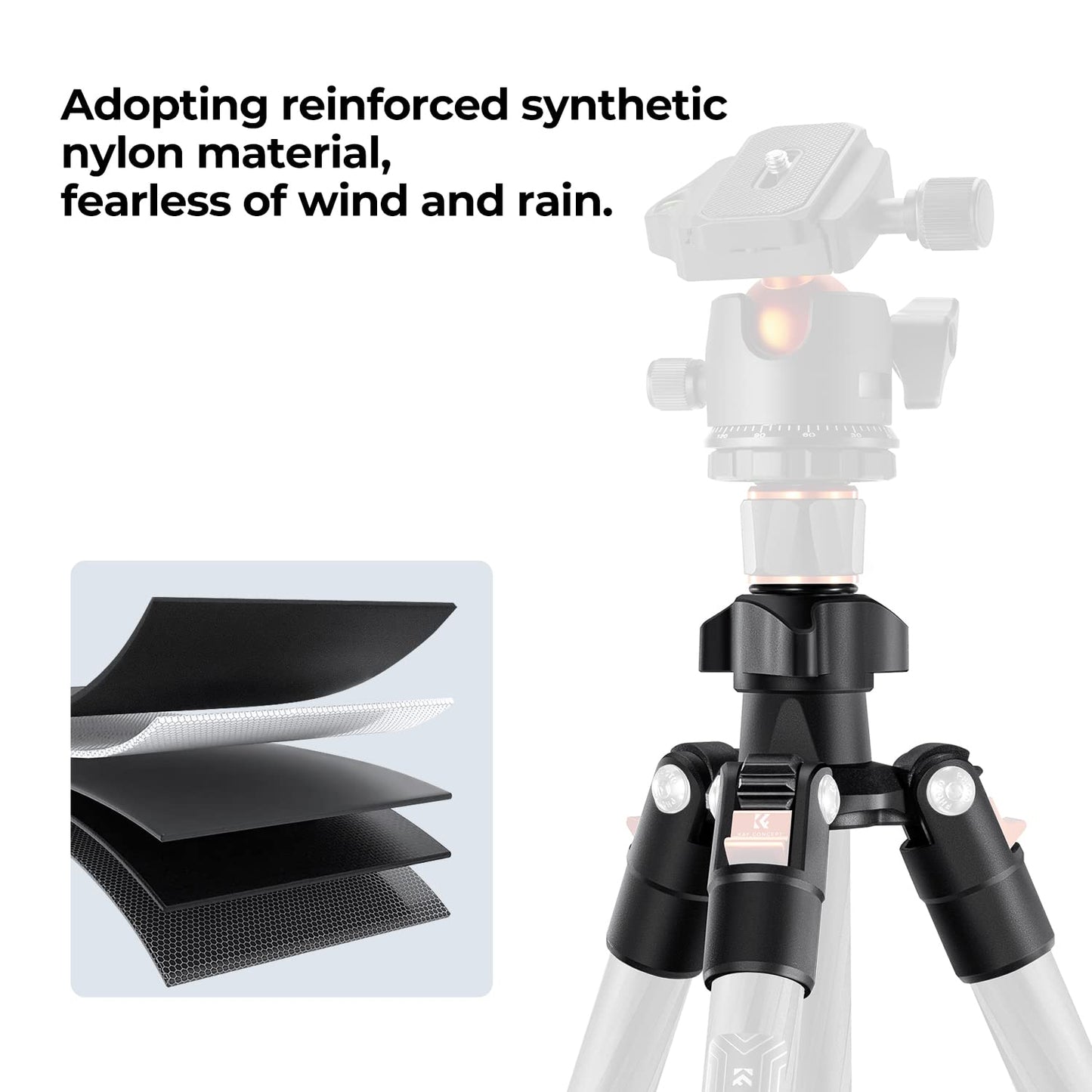 K&F CONCEPT K254C2 camera tripod made of carbon fiber, tripod camera 162cm, travel tripod Arca Swiss compatible, tripod for on the go - O254C2