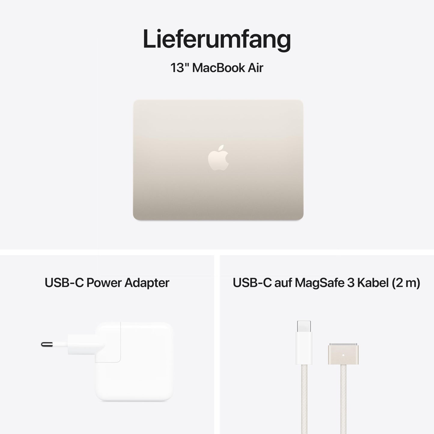 Apple MacBook Air (13", Apple M4 chip with 10-core CPU and 8-core GPU, 16GB shared memory, 256 GB) - Polarstern - MW0Y3D/A
