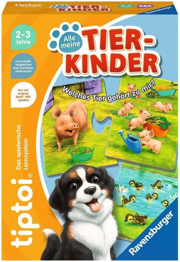 Ravensburger tiptoi starter set 00112 - pen and picture book Search and discover My World - learning system for children aged 2 and over & tiptoi 00108 - All My Animal Children