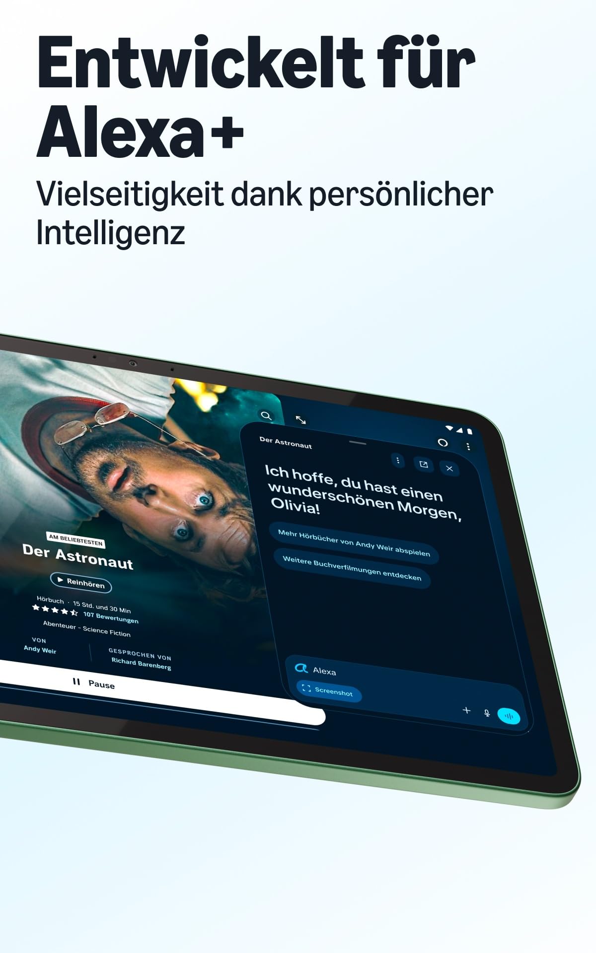 Noul tablet Amazon Alexa 11, 8 GB RAM, 64 GB, display strălucitor de 11 inci cu 2,5K, baterie pentru întreaga zi, cu Google Play, dezvoltat pentru Alexa+, Matchagrün - TR24E7
