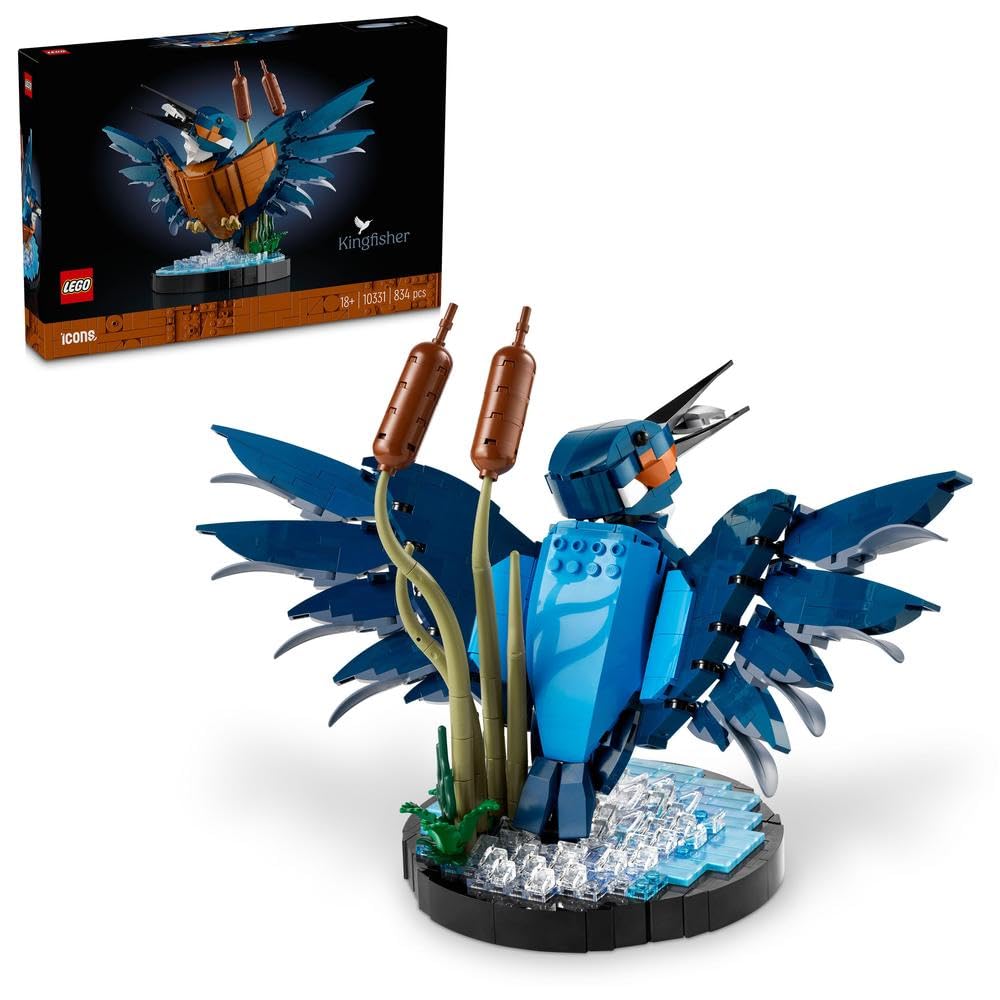 LEGO Icons Kingfisher Model Kit for Adults, Bird Model & Icons Orchid, Artificial Plants Set with Flowers, Model Kit - 10331