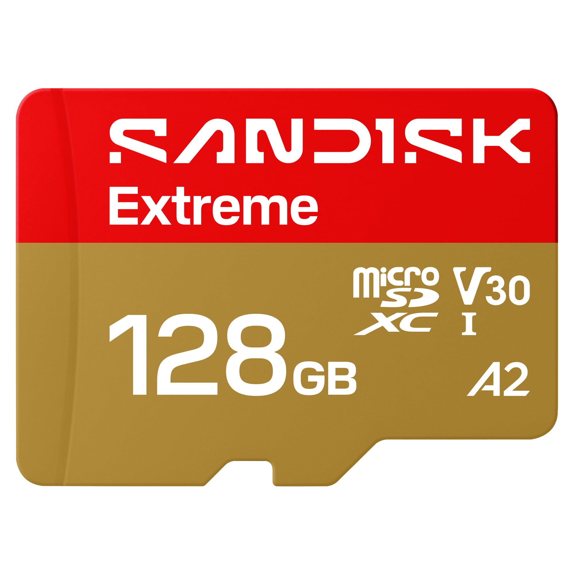 SANDISK Extreme microSDXC 128GB, UHS-I Card + SD Adapter (up to 245MB/s Read and 120MB/s Write, 5K Video, C10, V30, U3, A2) Action Cameras, Drones, Android Devices - SDSQXH9-128G-GZ6MA