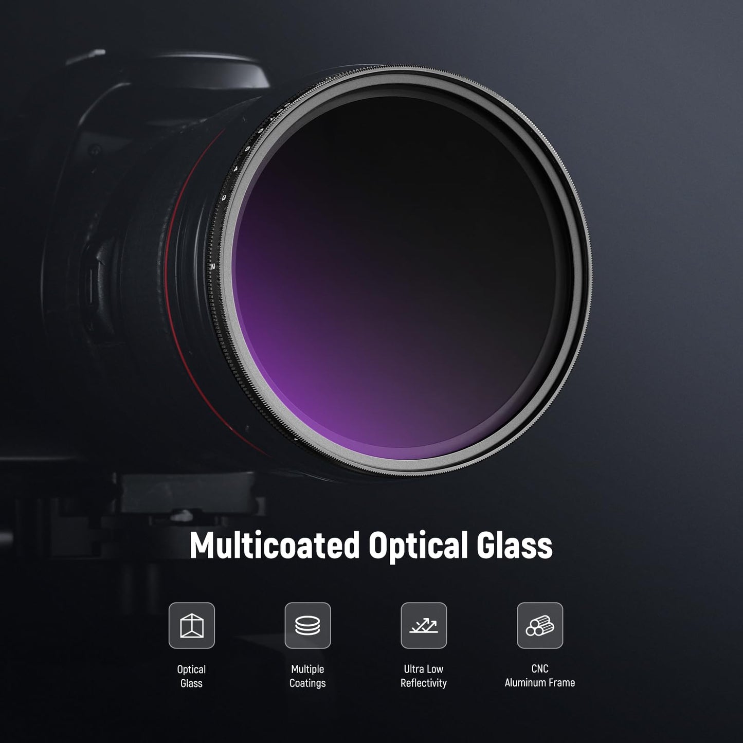 NEEWER 49mm ND2-400 (1-9 Stop) Variable ND Filter with Lens Cap Lanyard Cleaning Cloth Precise Neutral Density Adjustment Gray Filter Fingerprint Scratch-Resistant Multi-Layer Optical Glass - NW
