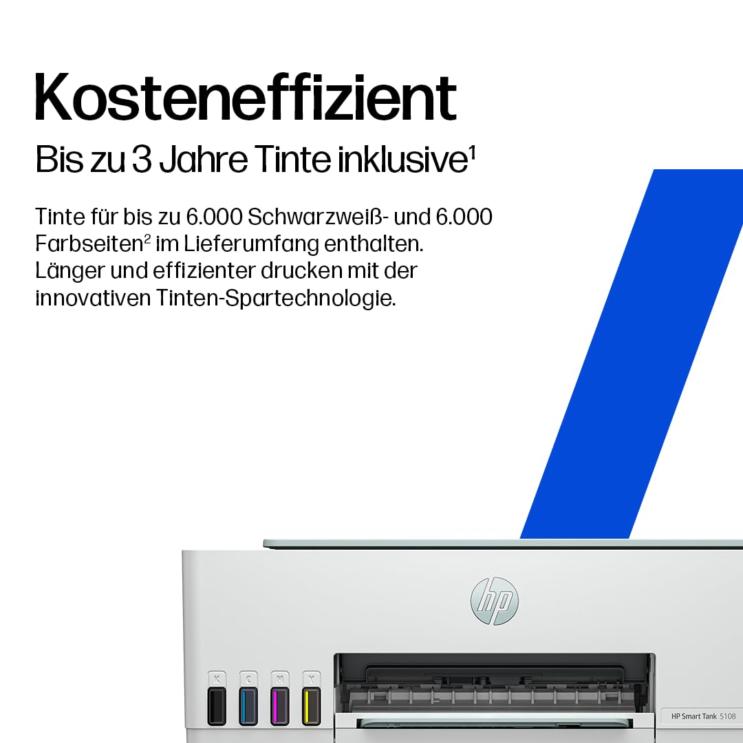 HP Smart Tank 5108 3-in-1 Multifunction Printer (WiFi; Mobile Printing) - 3 years ink included, 3 year warranty upon registration, large ink tank, long range, high quality printing - 5D1B3A