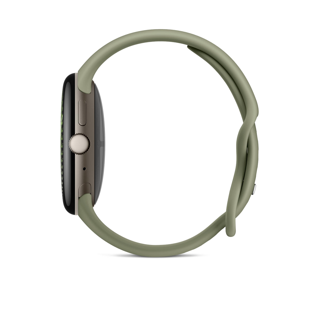 Google Pixel Watch 5 (45 mm) - Smartwatch - Pyrite Case/Olive Band, Wi-Fi - GA10896-DE