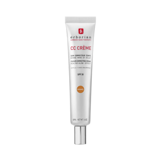 Erborian - CC Crème with Centella Asiatica - High-Definition Illuminating Facial Cream and Make-up - Sun Protection SPF 30 - Korean Cosmetics - Caramel 40 ml - 6AA10415