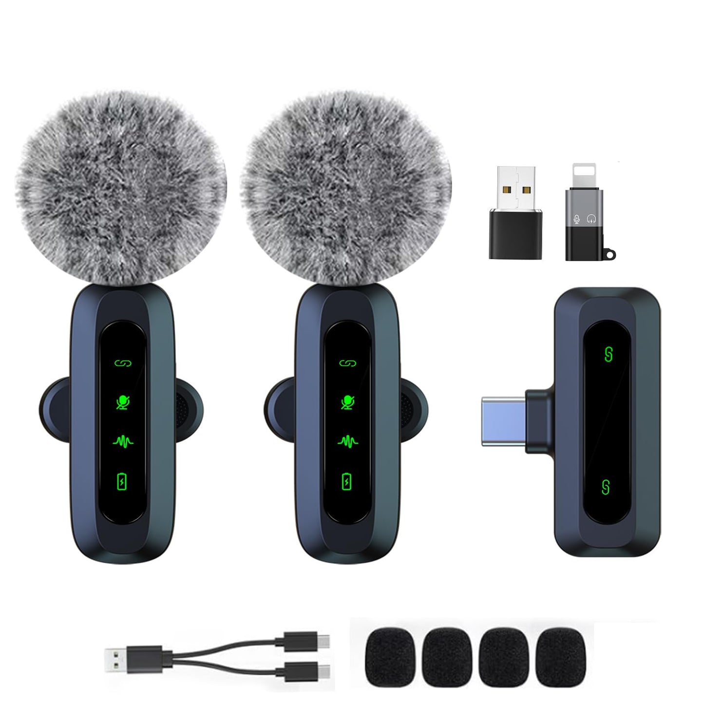 Mini Lavalier Microphone for Android iPhone iOS Devices Noise Canceling Lapel Microphone for Recording Clip-on Microphone for Video Recording Tiktok YouTube Vlog Podcast Content Creator - J3