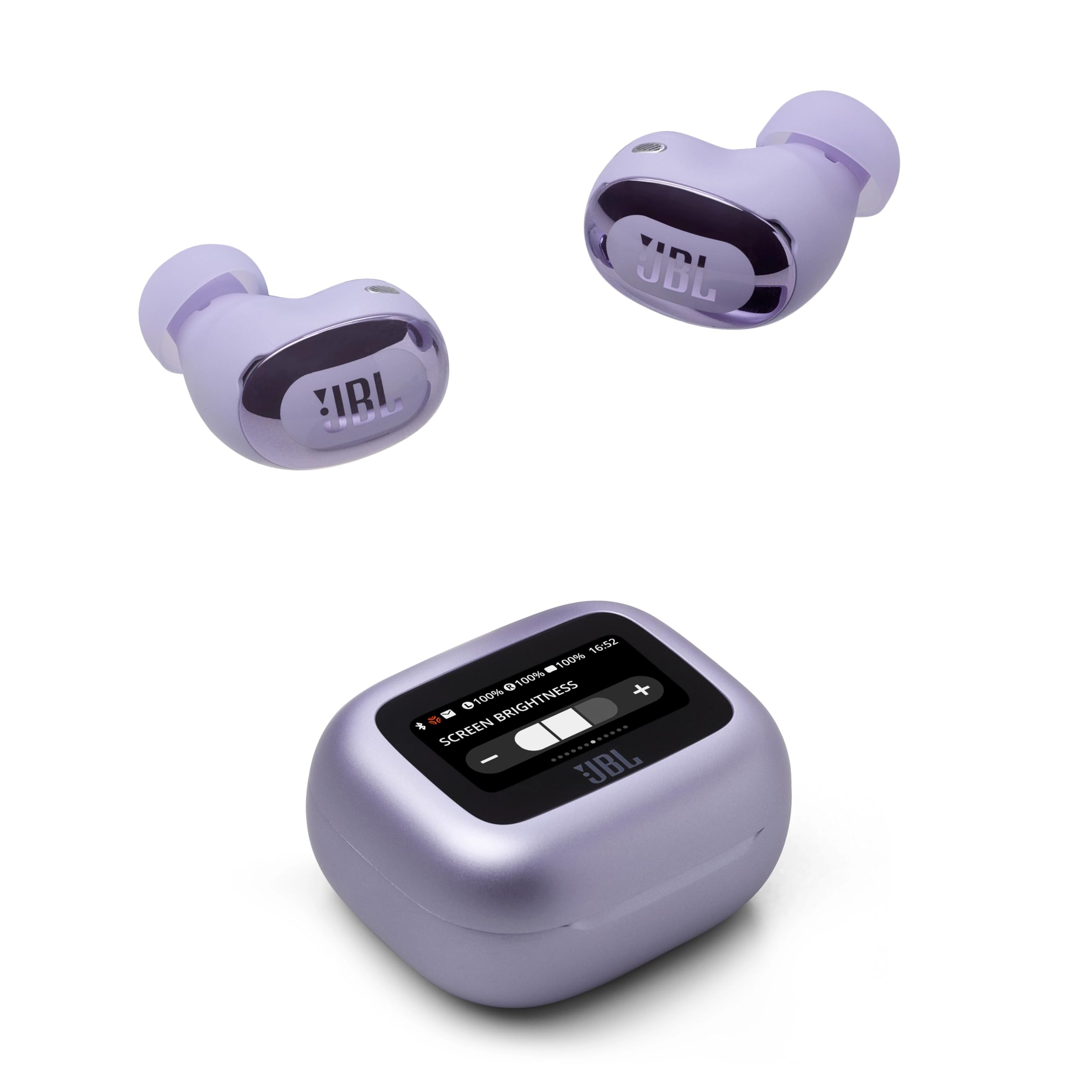 JBL Live Buds 3, wireless earbud headphones with Bluetooth, 40 hours of battery life, True Adaptive Noise Canceling and high-resolution JBL Signature Sound, IP55 waterproof, purple - JBLLIVEBUDS3PUR
