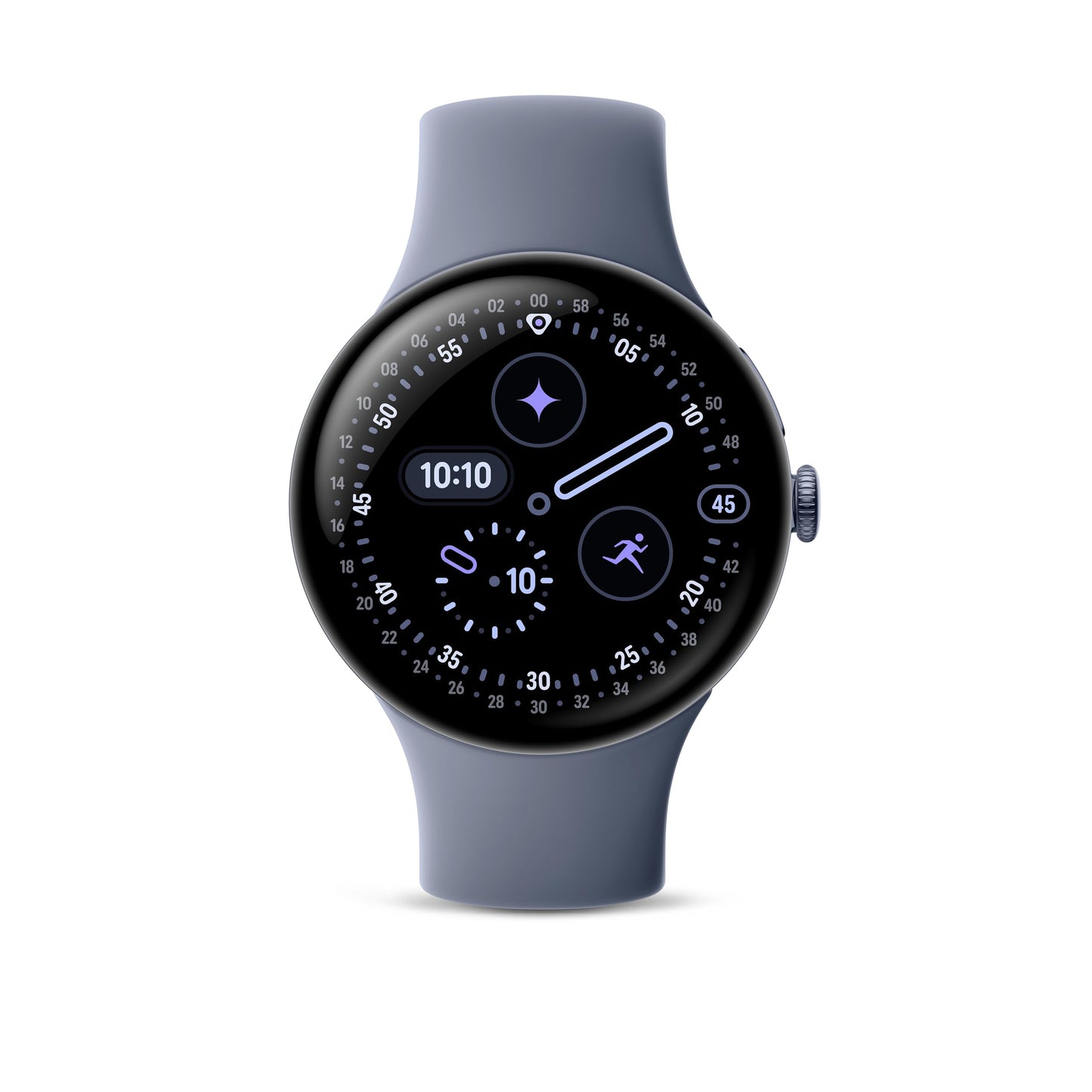 Google Pixel Watch 4 (45mm) - Android smartwatch with comprehensive health and fitness tracking and Gemini support - Satin Moonstone aluminum body - Moonstone sports band - LTE