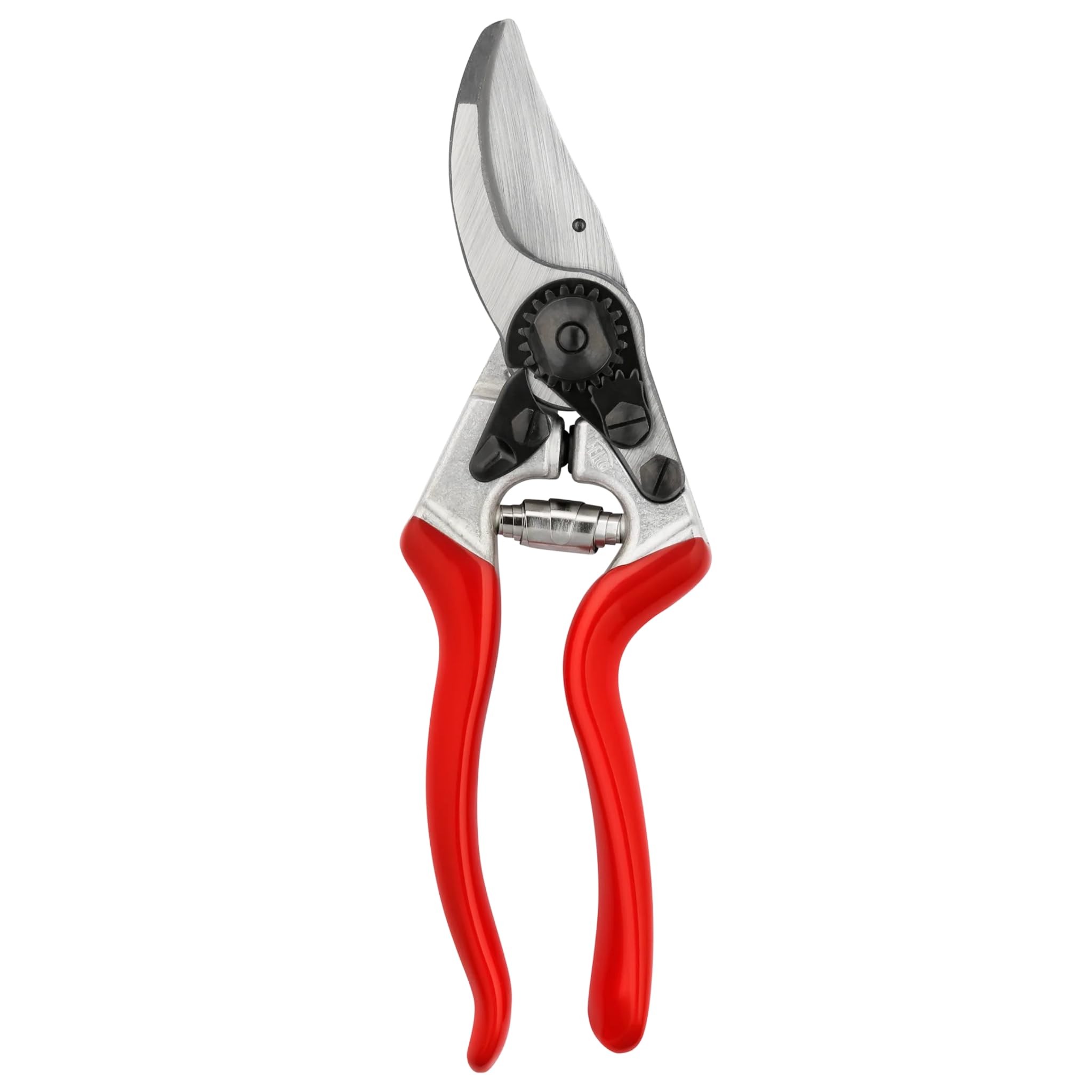 FELCO 8 right-handed bypass pruner, ergonomic for large hands, 52mm steel blade, 25mm cutting diameter, shock absorber, forged aluminum handles, angled cutting head, Swiss Made - 100052387
