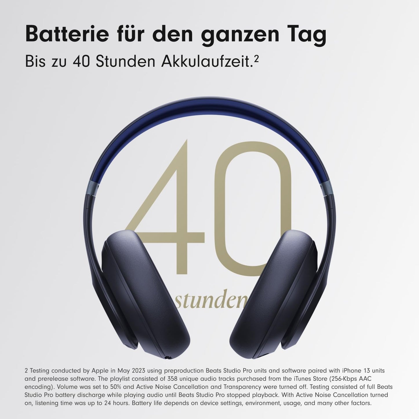 Beats Studio Pro - Completely Wireless Bluetooth Noise Canceling Headphones - Personalized 3D Audio, USB-C Lossless Audio, Apple & Android Compatibility - Navy - MQTQ3ZM/A