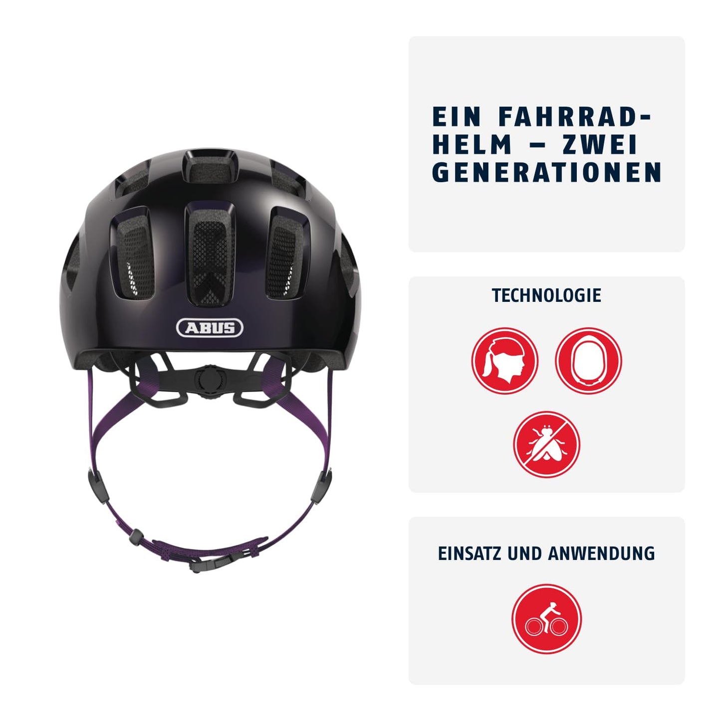 ABUS 40166 bicycle helmet, black/purple (violet), S (48-54 cm)