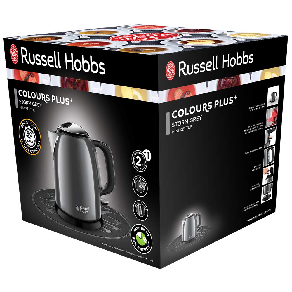 Russell Hobbs Kettle, 1.0 l, Stainless Steel, Rapid Boil Function - 24994-70