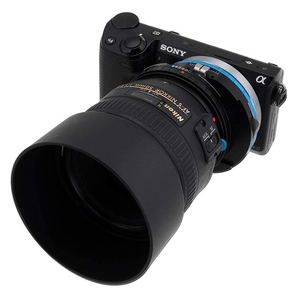 Fotodiox Pro Shift Lens Mount Adapter Compatible with Nikon F-Mount G-Type Lenses on Sony E-Mount Cameras - NikG-SnyE-Pro-Shift