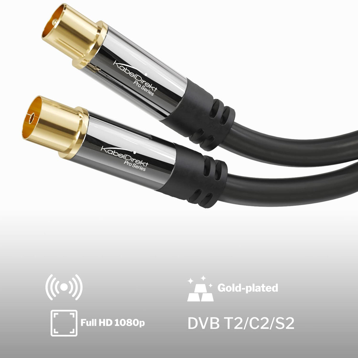 KabelDirekt – 4K antenna cable (coax) – 20m – male to female - 392
