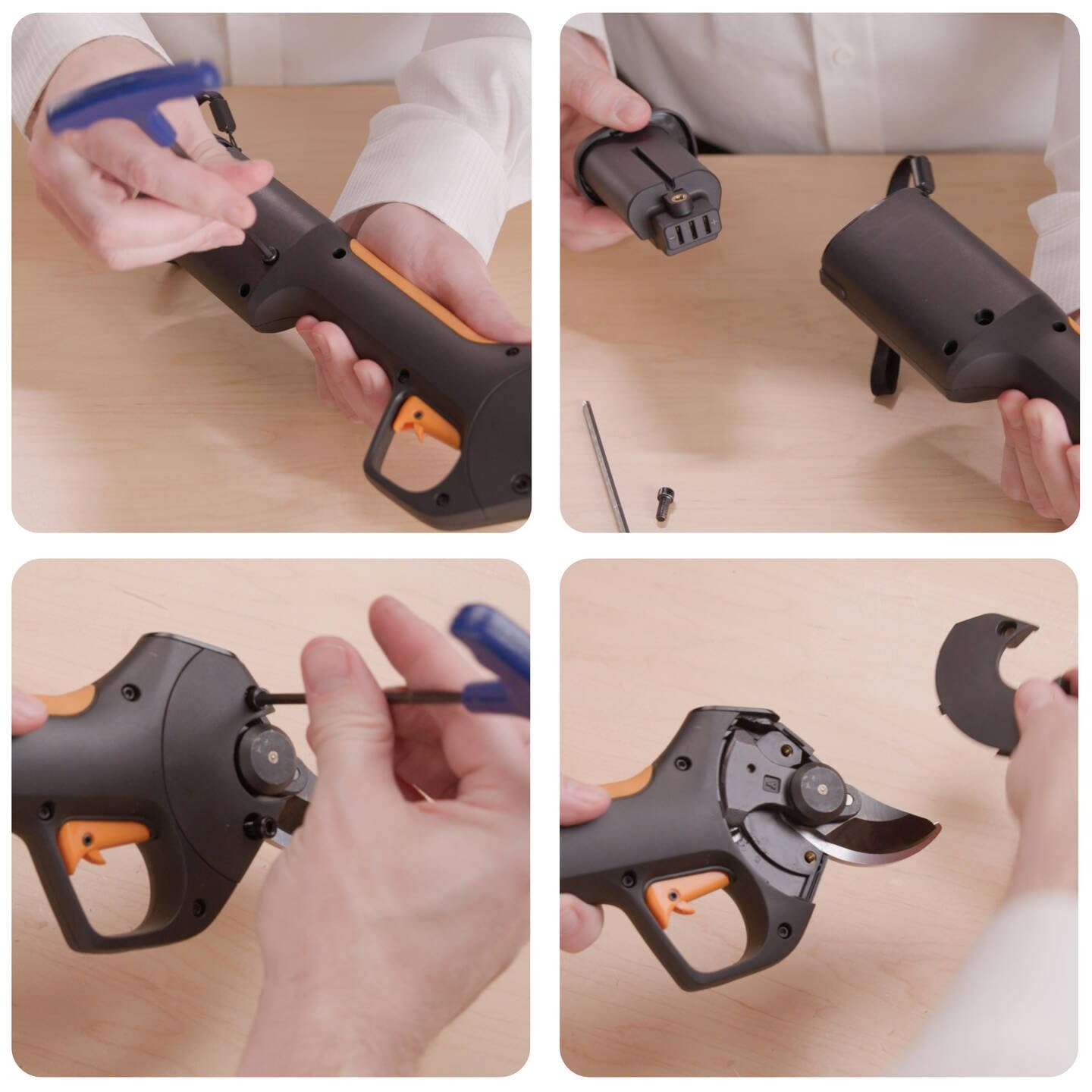 Fiskars replacement blade for M Bypass cordless secateurs, non-stick coated, for branches up to Ø 25 mm, rust-resistant, steel, black, 1084947