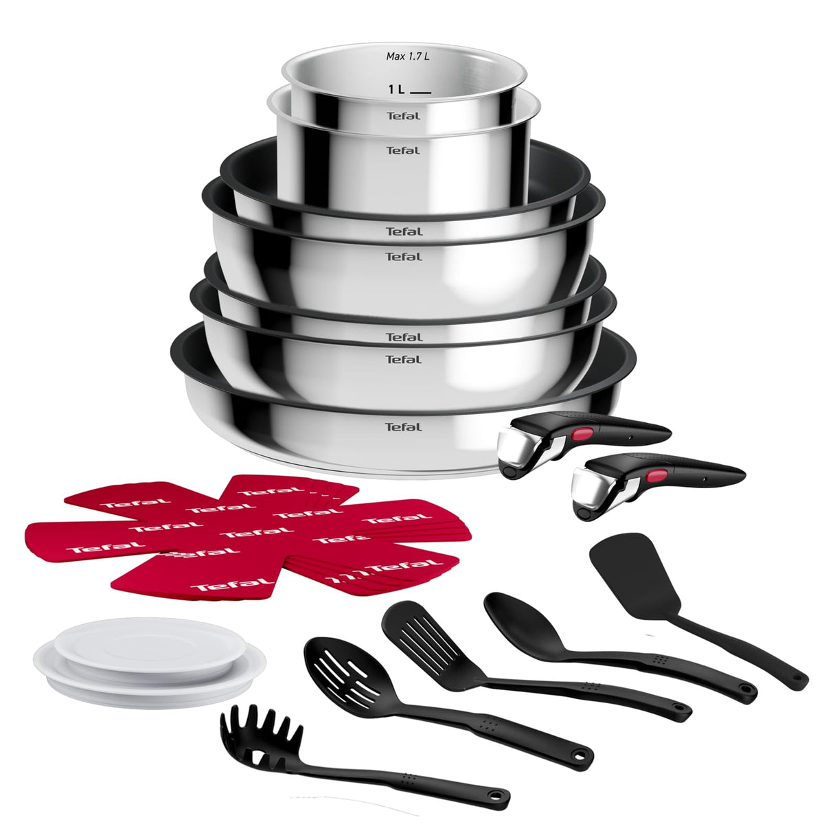 Tefal Ingenio Comfort Max 20-piece Cookware Set, stackable, space-saving - L966KS44