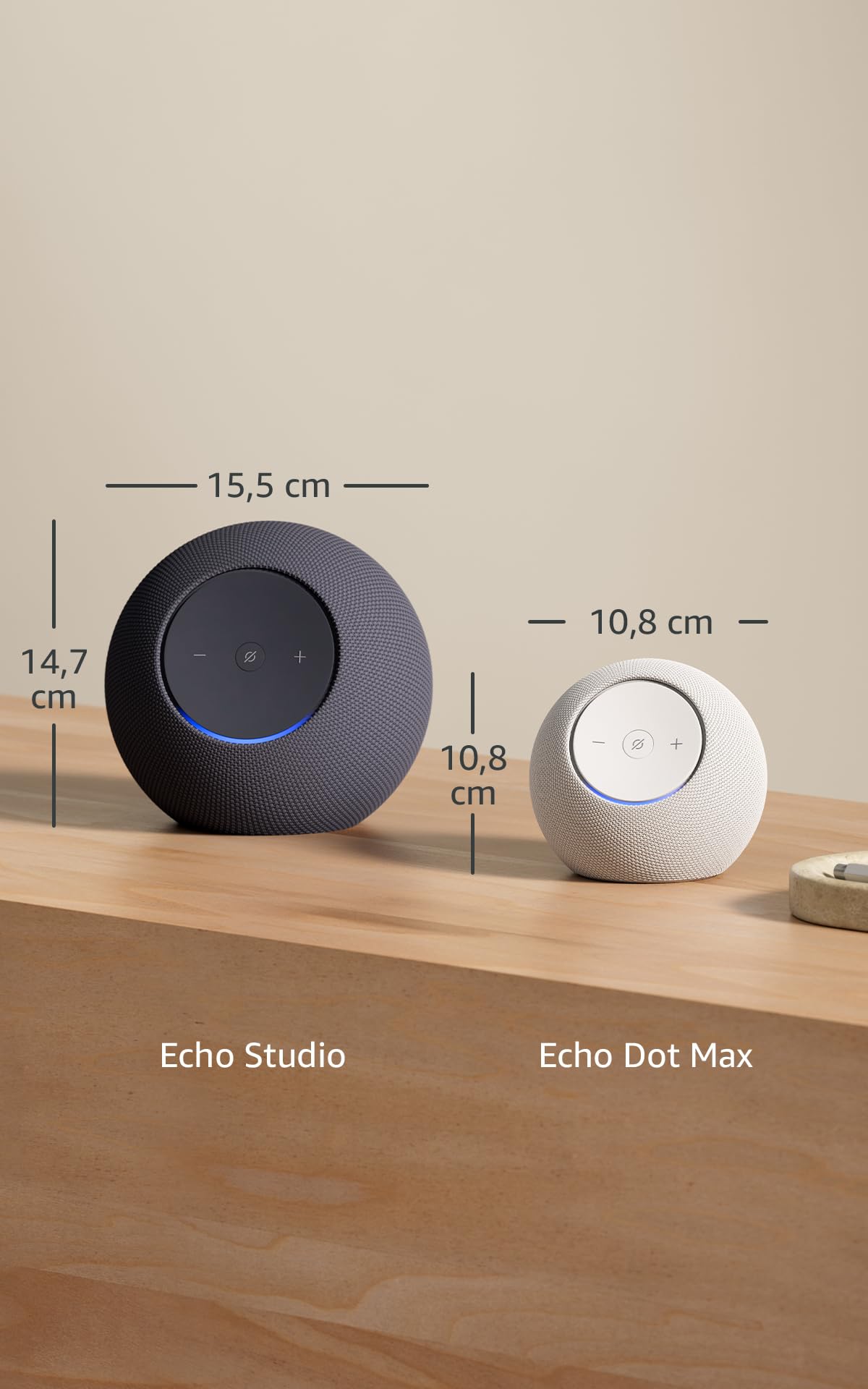 Amazon Echo Studio (latest generation), compact design, with immersive 3D audio and Dolby Atmos, Graphite, with Alexa+ Early Access - P8Z7MN