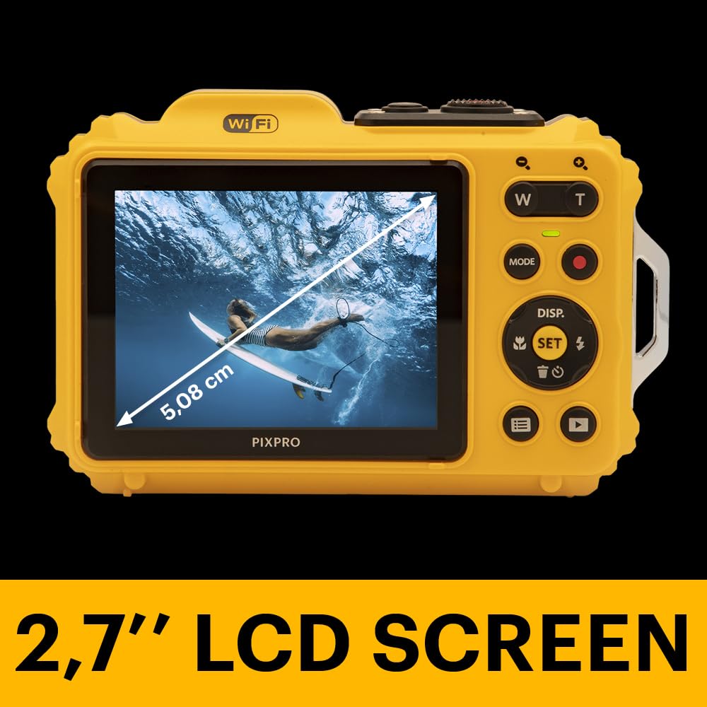 KODAK Pixpro Pack WPZ2 + 1 SD card KODAK - Compact 16M pixels, waterproof to 15m, shockproof, video 720p, LCD display 2.7 inch - lithium-ion battery - yellow