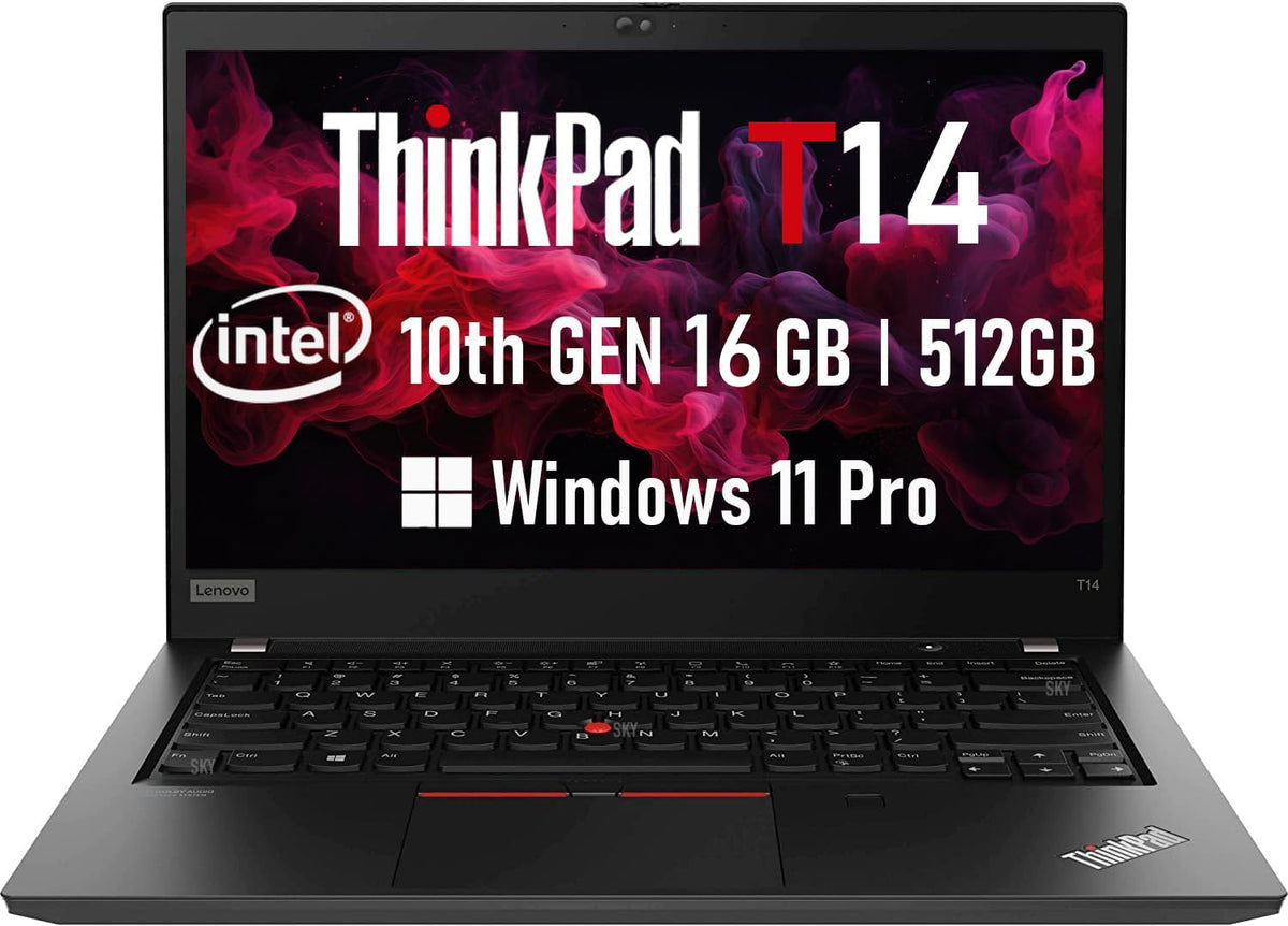 Lenovo Thinkpad T14 Gen 1 Business Laptop, 14" FHD Notebook, Intel Core i5-10310U, 16GB DDR4 RAM, 512GB SSD, American Keyboard, Windows 11 Pro (Refurbished)
