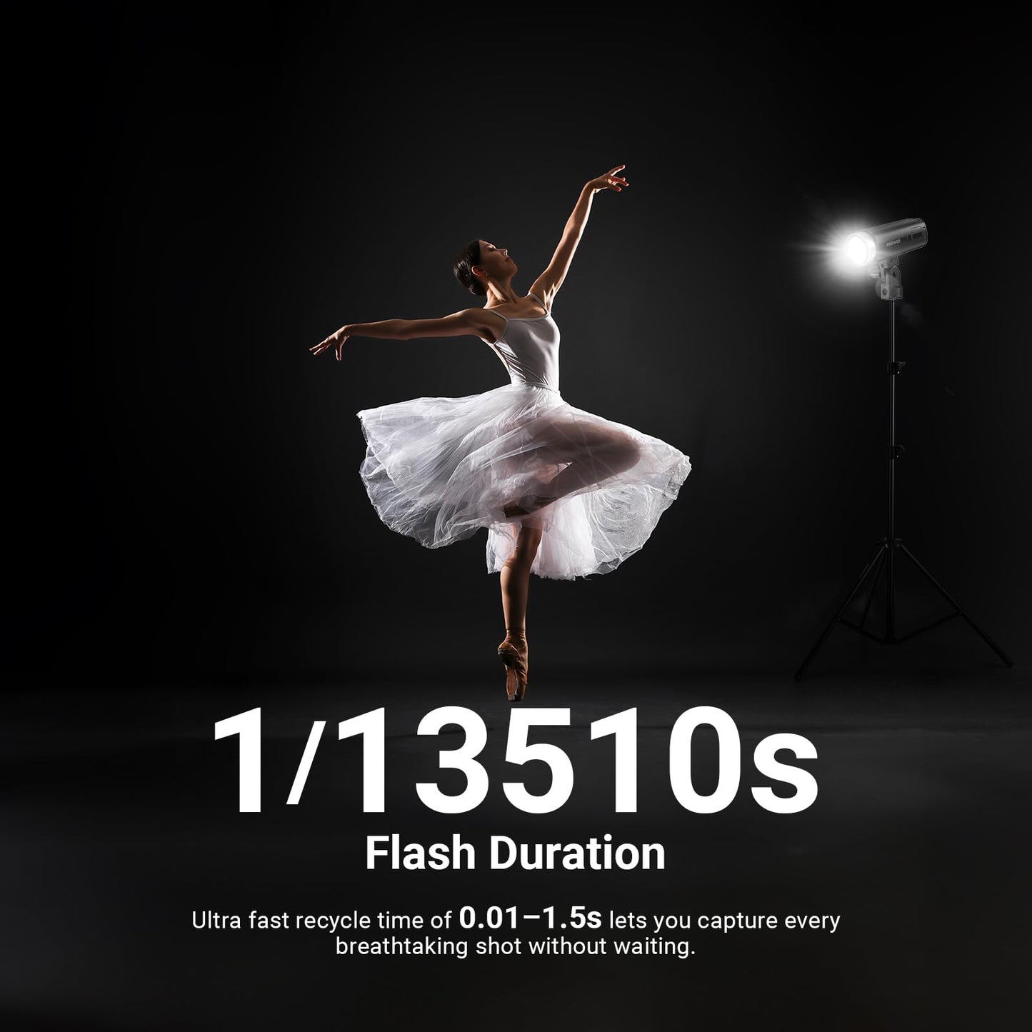 NEEWER 200Ws 2.4GHz TTL flash outdoor compatible with Godox, 1/8000s HSS, portable flash monolight for studio photography with modeling light, 3200mAh battery, 750 flashes, 1.5s charging time, Q200