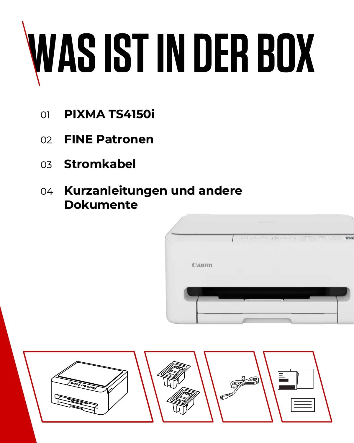 Canon PIXMA TS4150I Wi Fi Multifunction Printer with Paper Cassette 7181C006AA