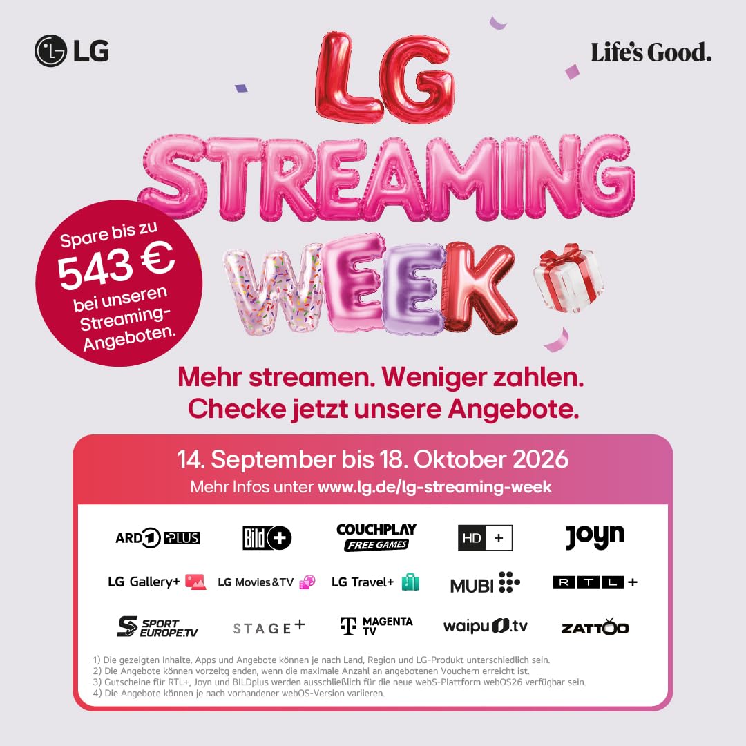 LG OLED55G67LW 4K OLED Evo AI TV, 55 inches, α11 Gen3 processor, webOS 26, 120Hz, VRR up to 165Hz, model year 2026, energy class E