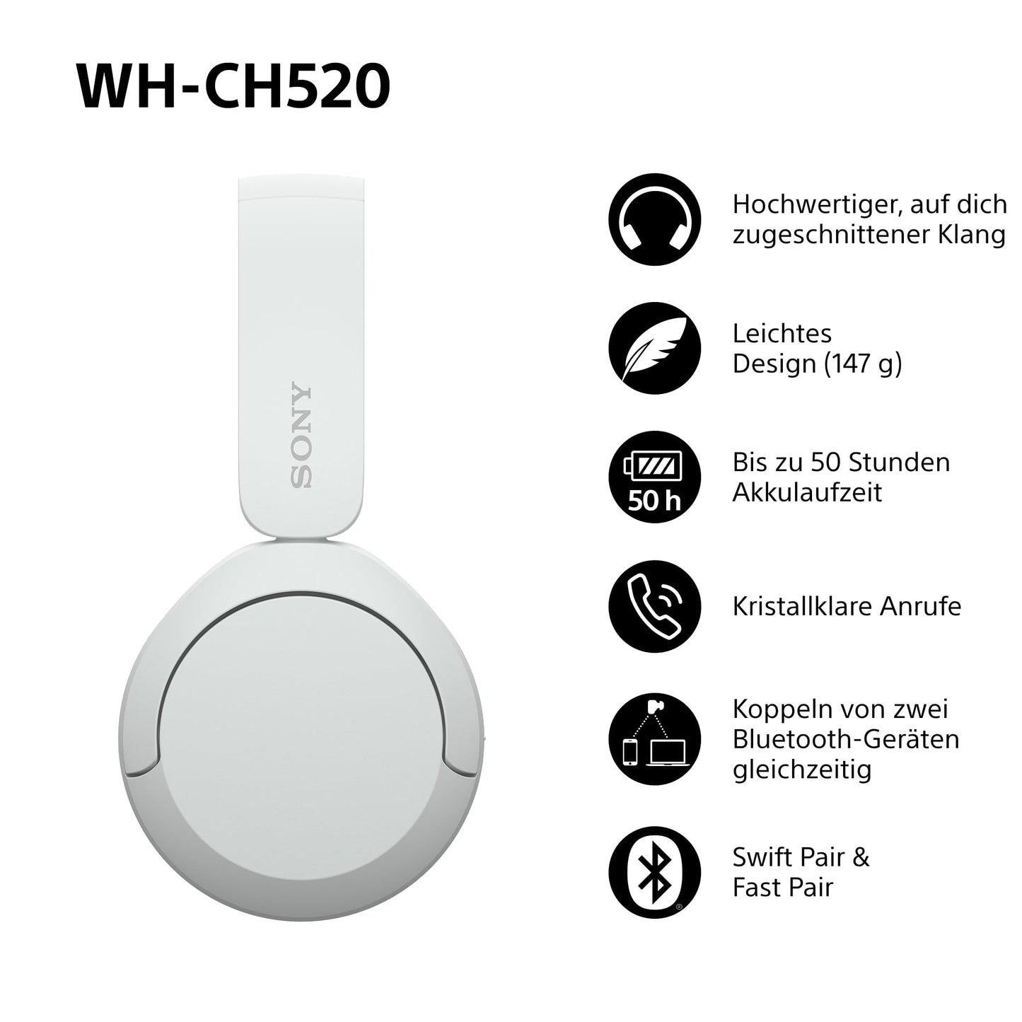 Sony WH-CH520 White