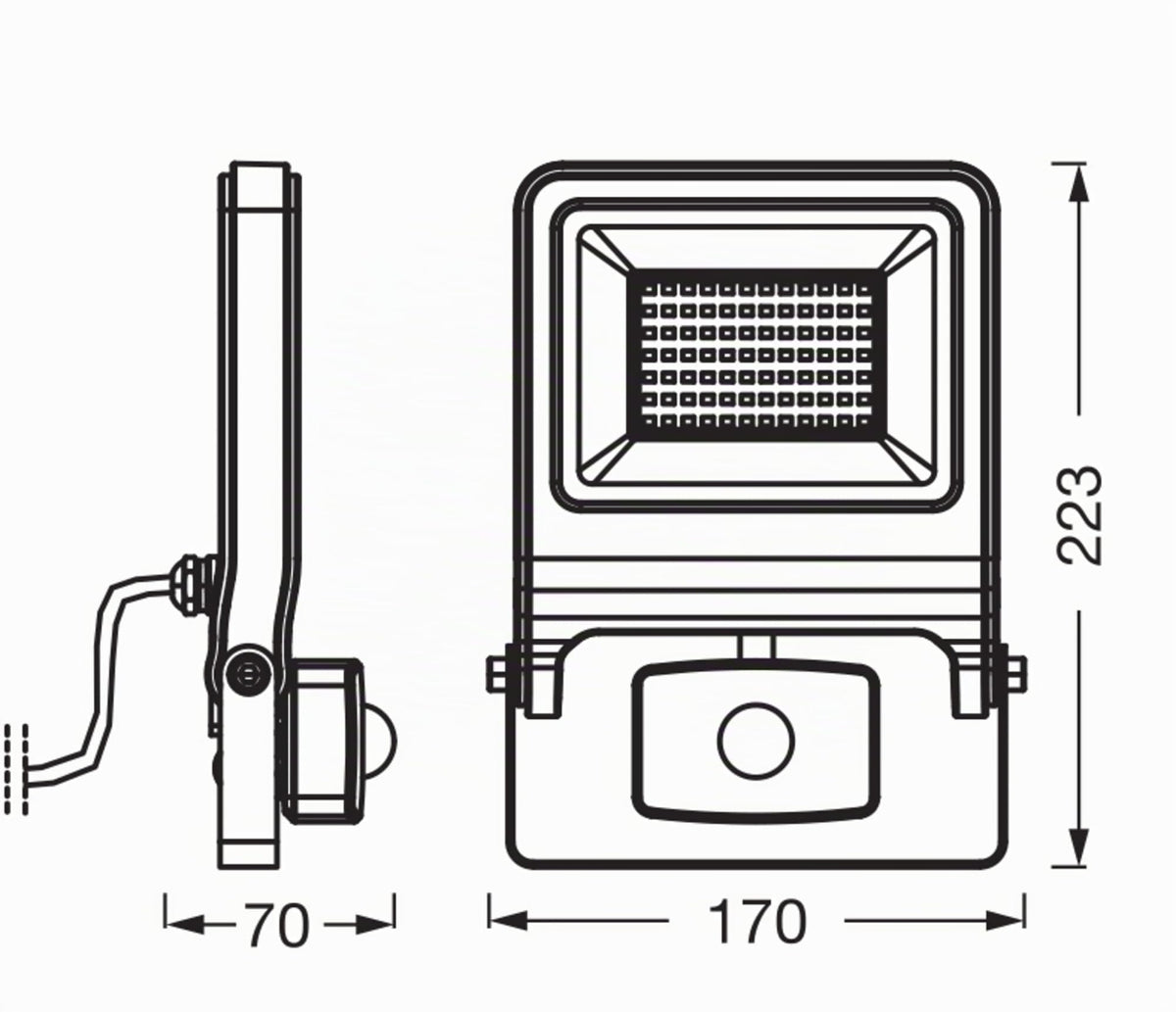 Osram ENDURA FLOOD PC LED Floodlight 50W 3000K Sensor White - 4099854487309