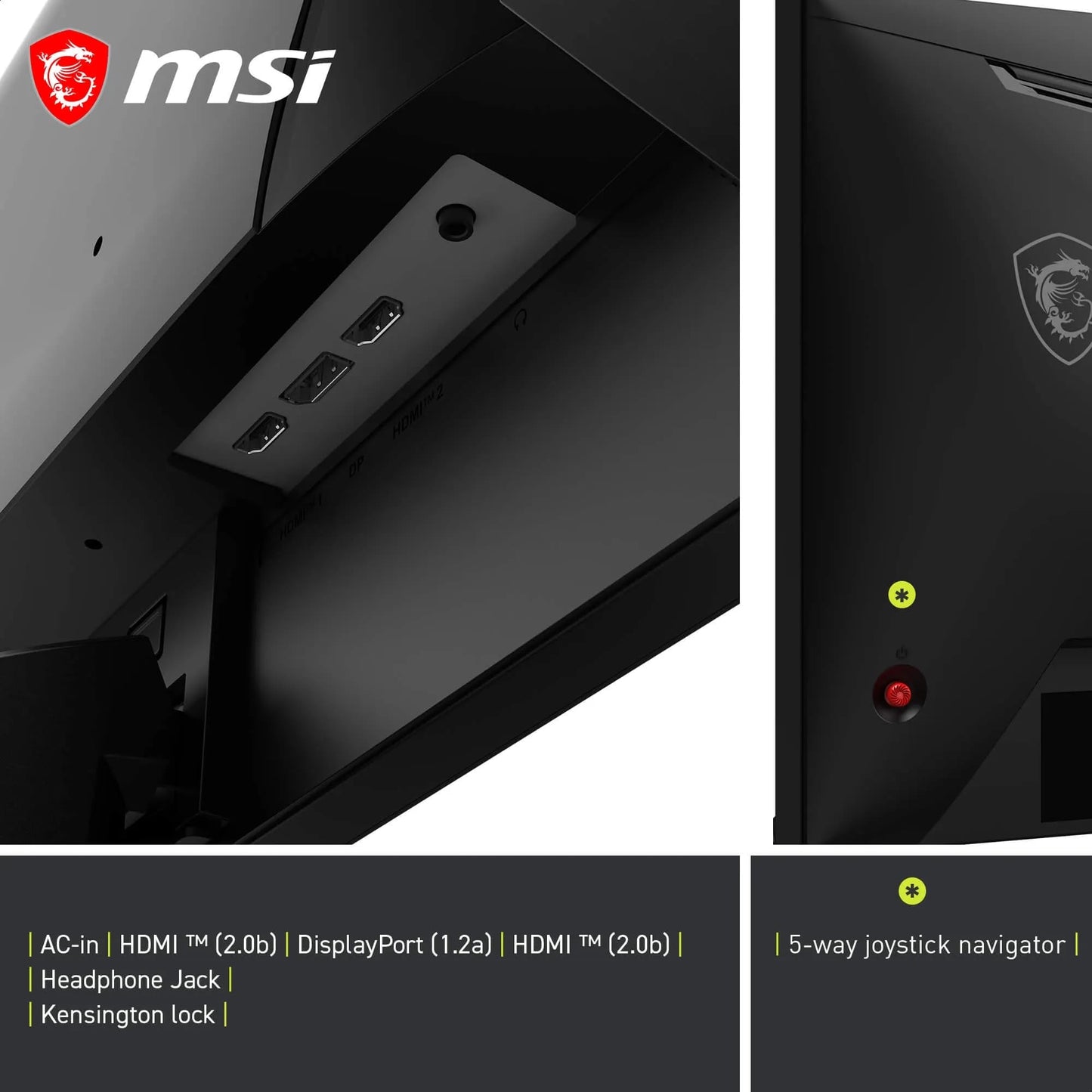 MSI MAG 256FA E20 24.5" Gaming Monitor, 1920 x 1080, FHD Rapid IPS, 200 Hz, 0.5 ms, HDR Ready, AMD FreeSync Premium, Eye Care, AI Vision, HDMI 2.0b, DP 1.2a, Frameless, VESA Mount, Black - 4711377398015