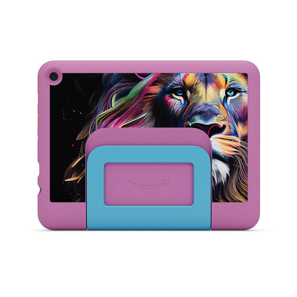 Amazon's new child-friendly case for the Fire HD 8 tablet (only suitable for 12th generation tablets), lion design - 53-036071