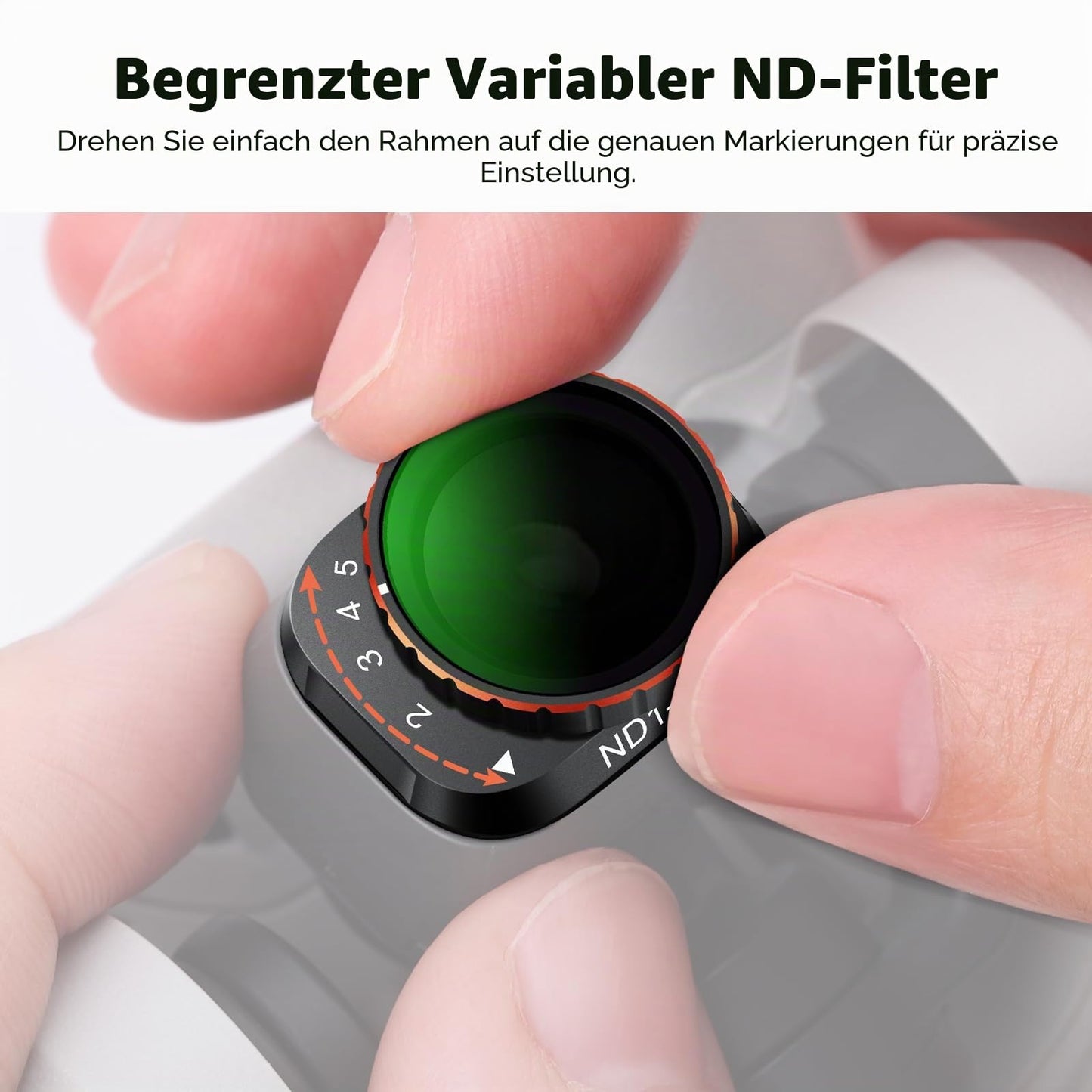 NEEWER Variable ND Filter Compatible with DJI Mini 3 / Pro, ND2-32 1-5 Stops, Attachable, Multi-Coated HD Optical Glass, Slim Drone Camera Lens, Aerial Photography Accessories - FL-C05