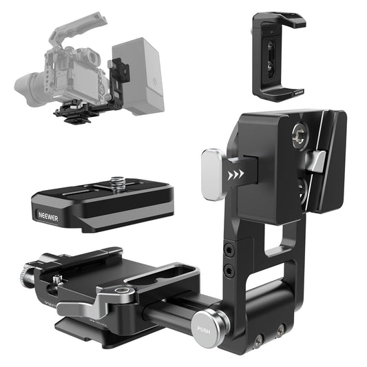 NEEWER V Mount Battery Plate cu placă QR de tip Arca, suport portabil pentru încărcător, adaptor pliabil V Lock pentru NEEWER PS099E, compatibil cu DJI RS4 RS3 Gimbal, cameră, cadru video, accesorii rig, PS017A