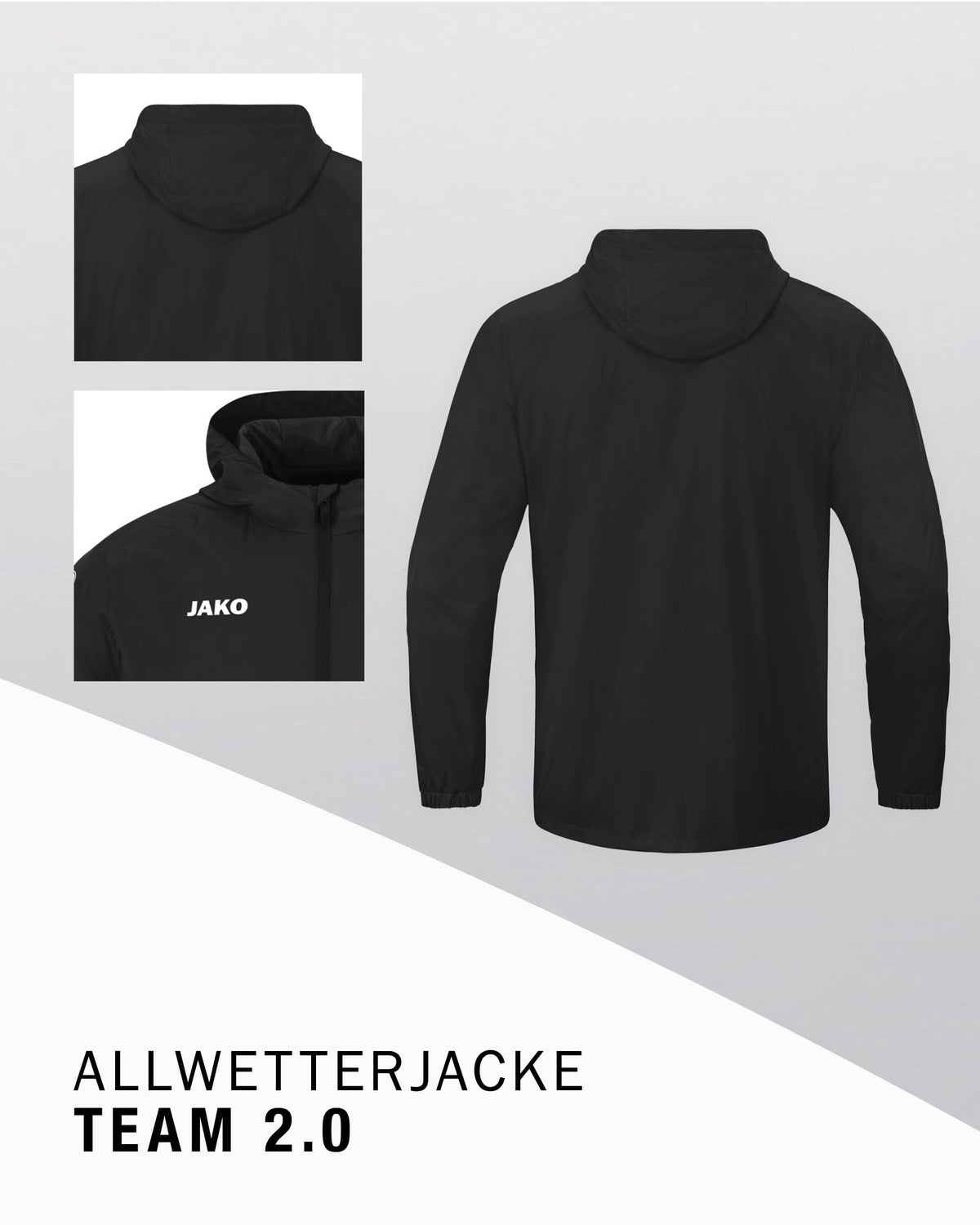 JAKO Kids All-Weather Jacket Team 2.0, black, 128 - 7402
