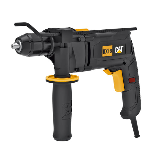 CAT DX16 Schlagbohrmaschine, 13 mm, 850W, 3000 U/min viteză, 48.000 bpm frecvență de lovire, reglare variabilă a vitezei, (inclusiv limitator de adâncime și mâner suplimentar)