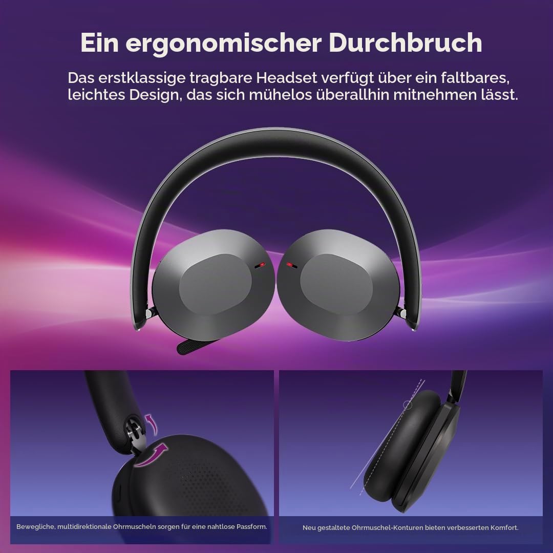Căști wireless ANC pliabile Lenovo ThinkPad Dual-Mode 8550 Aura Edition USB-C Gri - 4XD1T60925