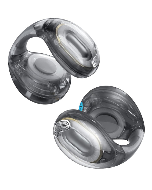 soundcore C40i from Anker, open-ear earbuds, clip-on headphones, flexible joint design, button control, feather-light comfort, firm hold with attachable ear clips, large drivers for clear sound - A3331