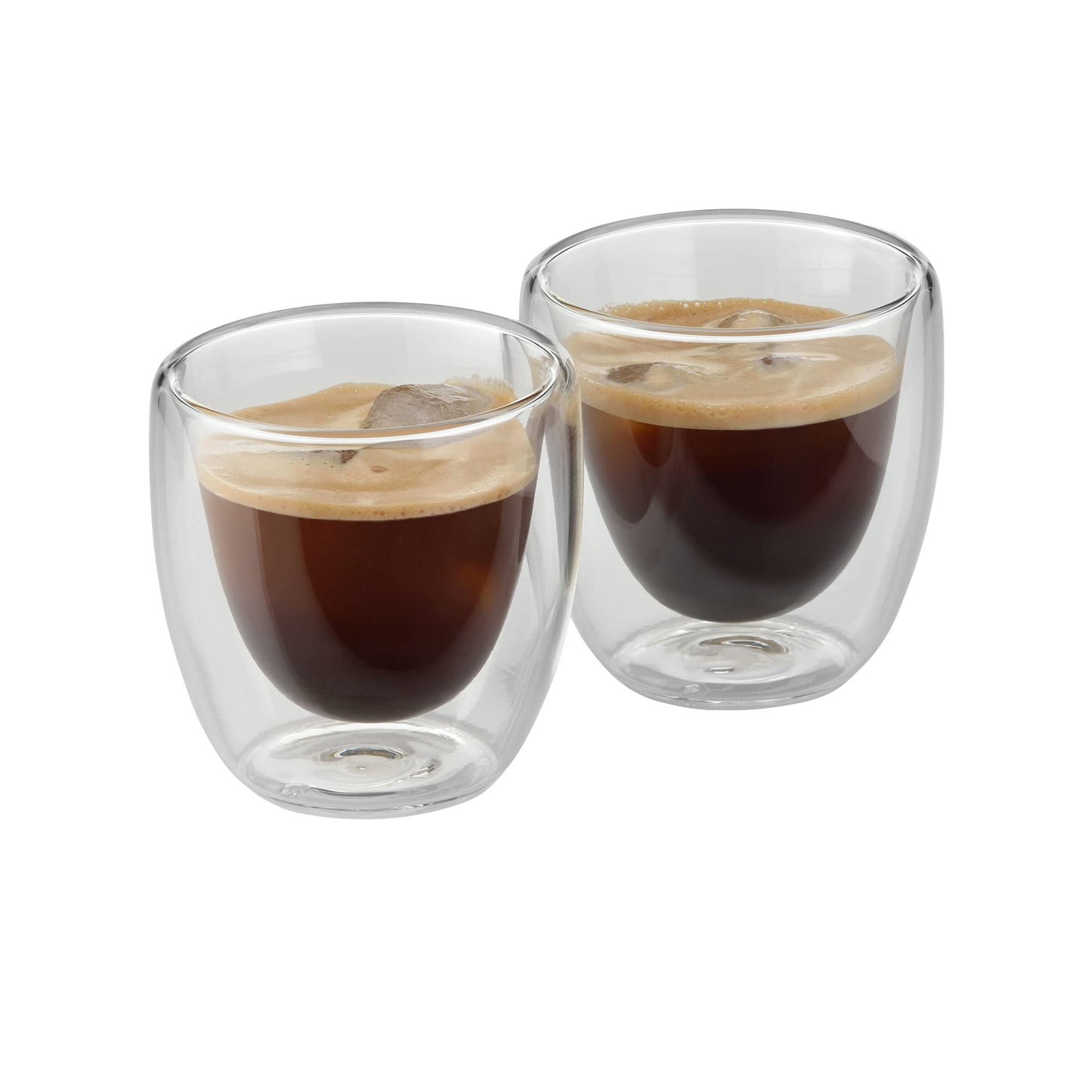 WMF Kult double-walled espresso cups glass set of 6, double-walled glasses 80ml, floating effect, thermal glasses, heat-resistant espresso glass - 901402000