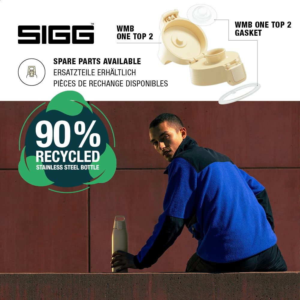 SIGG - Insulated drinking bottle - Thermos bottle Shield Therm One Opti Yellow carbonated drinks - Leak-proof - Dishwasher safe - BPA-free - 90% recycled stainless steel - Light yellow - 1L - 6021.70