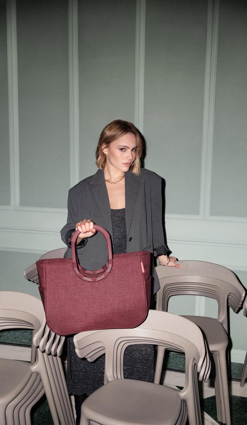 reisenthel loopshopper L twist maroon – sturdy bag with practical compartments made from recycled PET bottles – charming and water-repellent design - OR3104