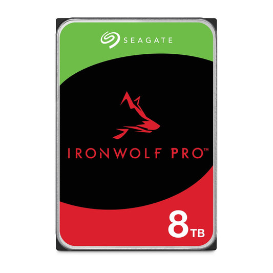 Seagate IronWolf Pro 8TB, NAS internal hard drive HDD, 3.5 inch, 7200 rpm, CMR, 256 MB cache, SATA 6 GB/S, incl. Data Rescue Service (ST8000NTZ01)