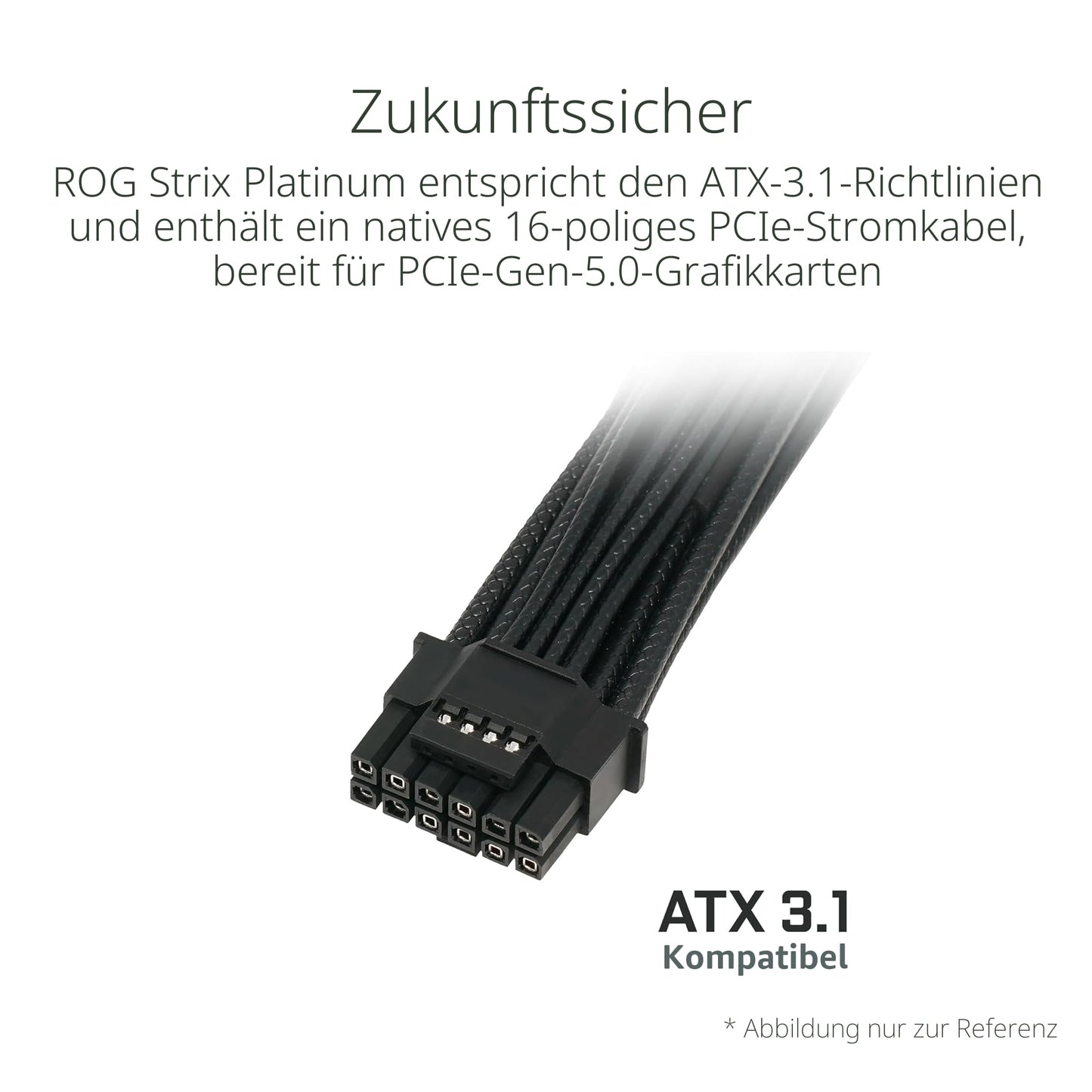 ASUS ROG Strix 1000W Platinum Gaming Power Supply (Fully Modular ATX Power Supply, GPU-First, 80 Plus Platinum, Cybenetics Platinum Certification, GaN-MOSFET, ATX 3.1, PCIE 5.1, 12V-2x6 Connector) - 90YE00W1-B0NA00