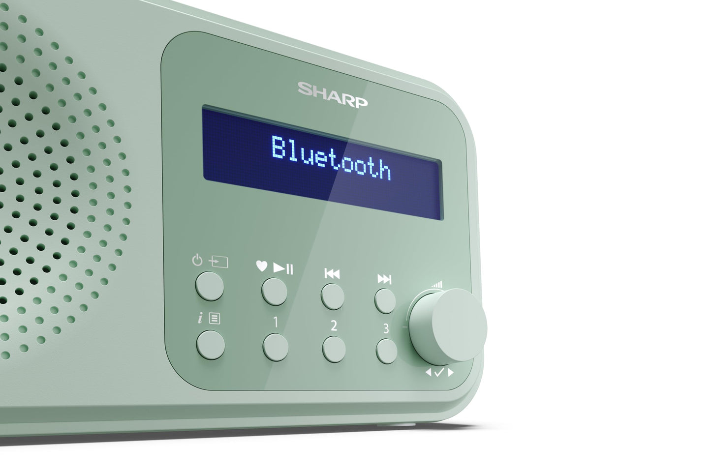 SHARP DR-P420(GN) Portable DAB+ radio with Bluetooth 5.0, DAB+/FM, USB or battery operation, dual alarm clock, 40 station presets, headphone jack - Tokyo digital radio Aquamarine Green