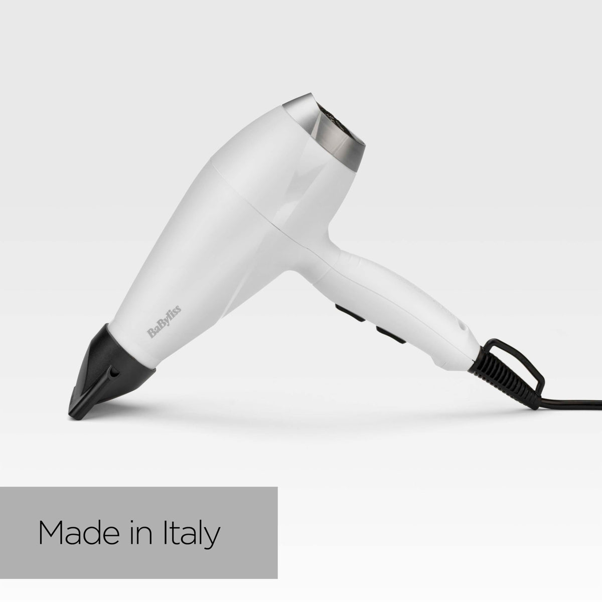 BaByliss Hair Dryer Speed Pro 2000W – Professional AC Hair Dryer, Made in Italy, Lightweight and with Anti-Frizz Ion Technology, 3 Temperature and 2 Speed Settings, White, 6704WE