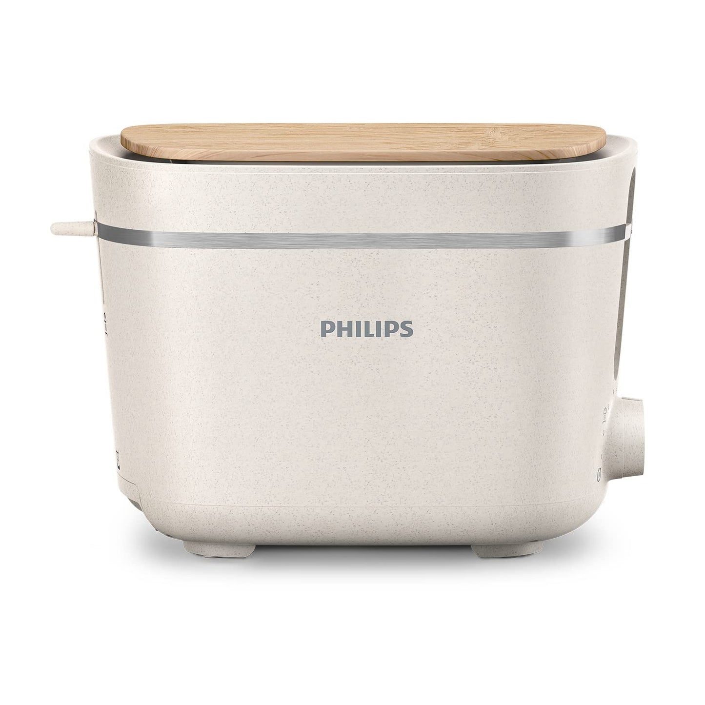 Philips Toaster Eco Conscious Edition - 2 toast slots, 8 levels, bread roll attachment, defrosting function, made from used cooking oil, silk white matt (HD2640/10)